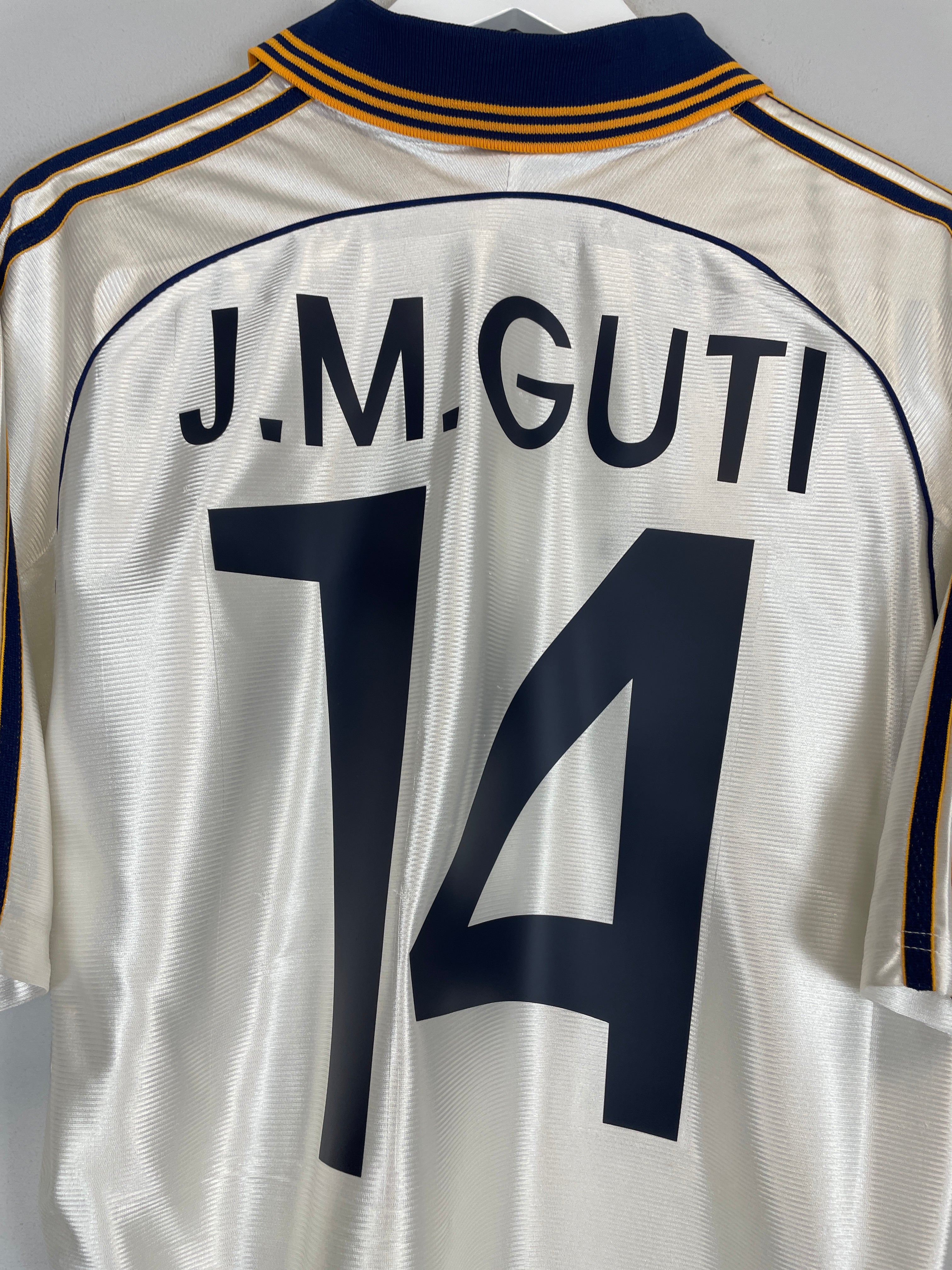 Shop 1998/00 REAL MADRID J.M GUTI #14 HOME SHIRT (M) ADIDAS, classic football shirts, vintage football shirts & retro soccer jerseys at Cult Kits