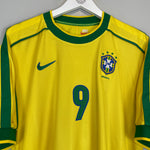 Shop 1998/00 BRAZIL RONALDO #9 HOME SHIRT (L) NIKE, classic football shirts, vintage football shirts & retro soccer jerseys at Cult Kits
