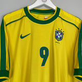 Shop 1998/00 BRAZIL RONALDO #9 HOME SHIRT (L) NIKE, classic football shirts, vintage football shirts & retro soccer jerseys at Cult Kits