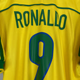 Shop 1998/00 BRAZIL RONALDO #9 HOME SHIRT (L) NIKE, classic football shirts, vintage football shirts & retro soccer jerseys at Cult Kits