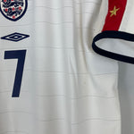 Shop 2003/04 ENGLAND BECKHAM #7 HOME SHIRT (M) UMBRO, classic football shirts, vintage football shirts & retro soccer jerseys at Cult Kits