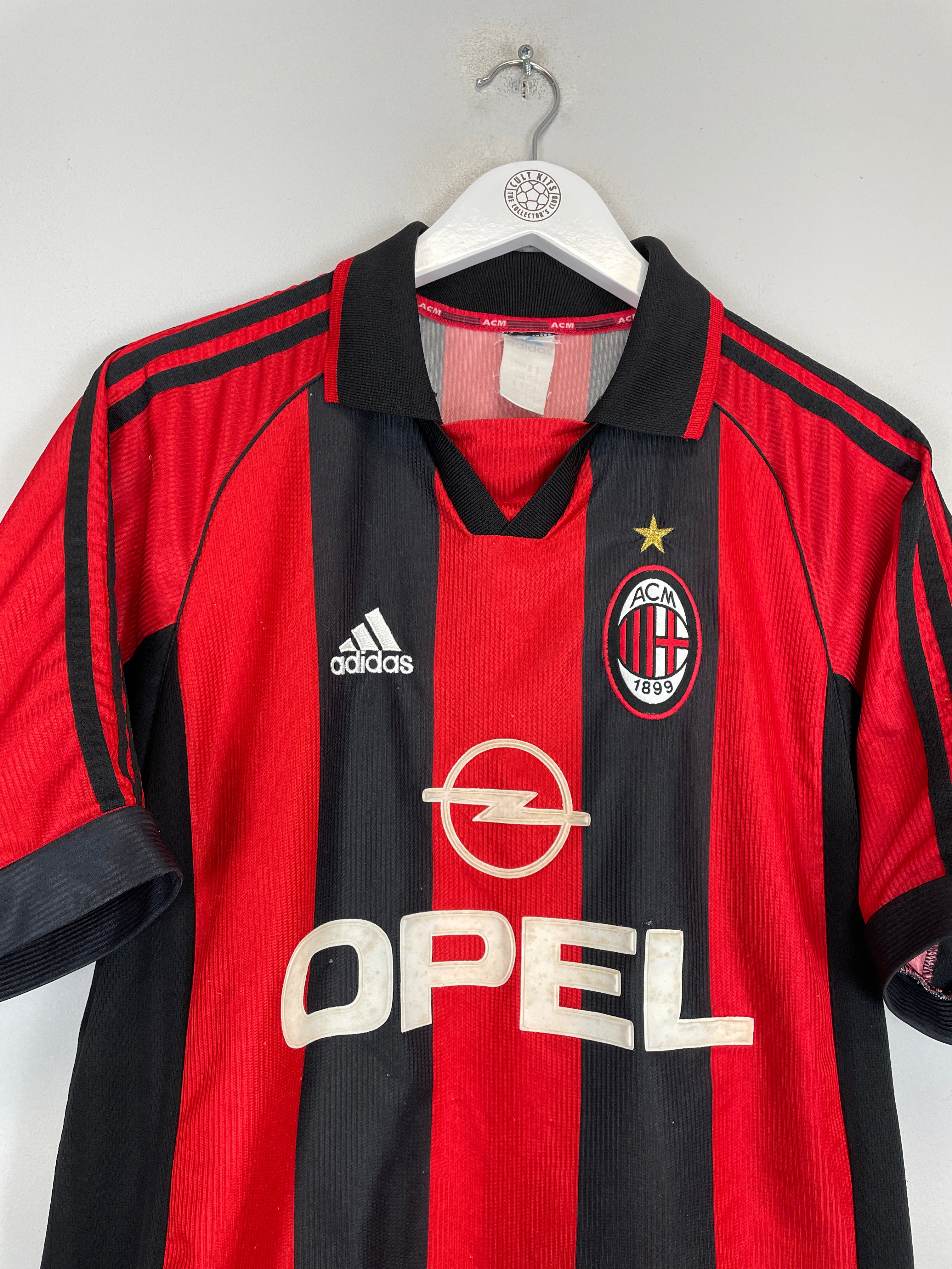 Shop 1998/00 AC MILAN MALDINI #3 HOME SHIRT (M) ADIDAS, classic football shirts, vintage football shirts & retro soccer jerseys at Cult Kits