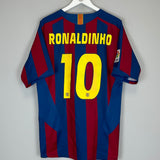 2005/06 BARCELONA RONALDINHO #10 HOME SHIRT (L) NIKE