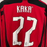 2007/08 AC MILAN KAKA #22 L/S HOME SHIRT (M) ADIDAS