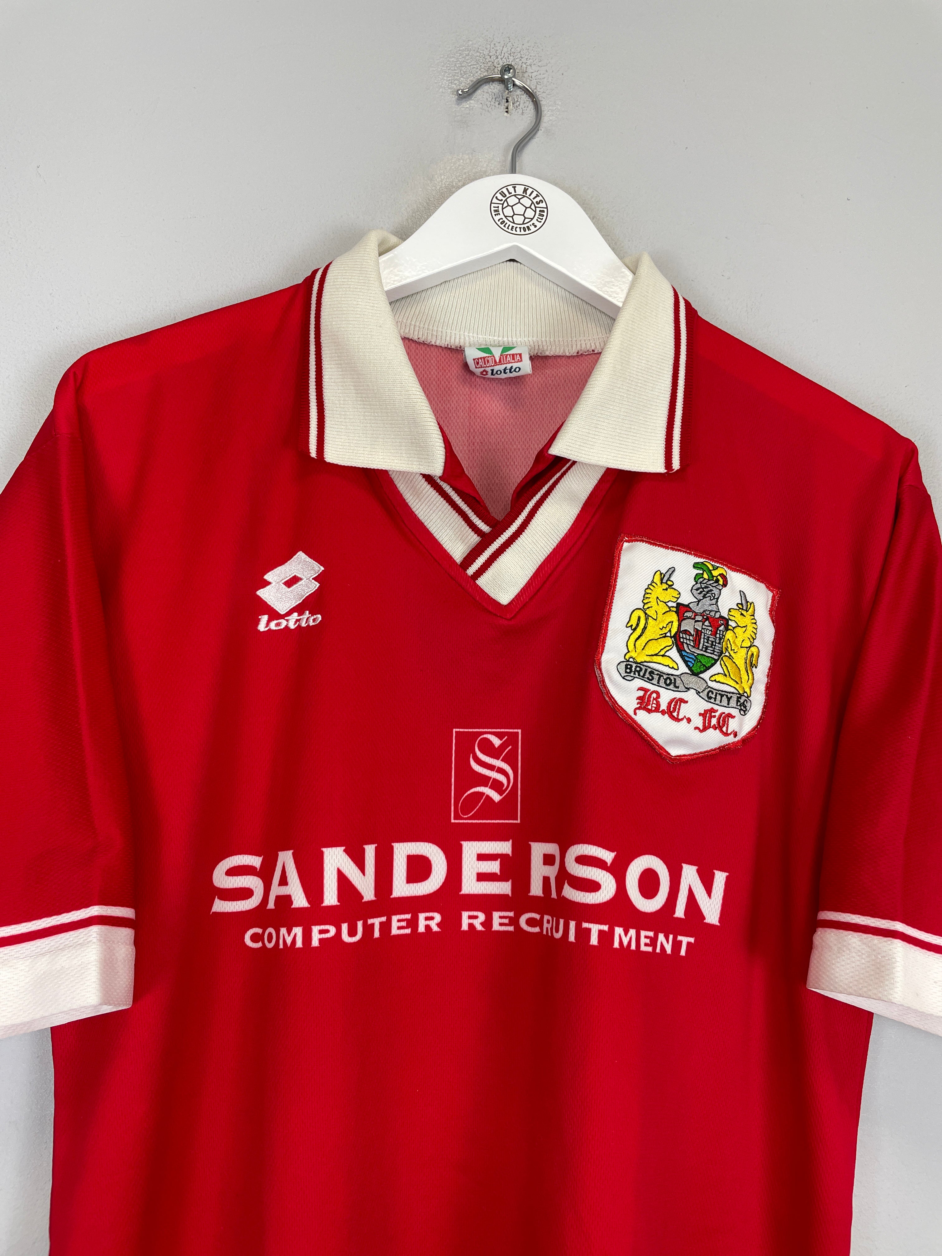 Shop 1996/97 BRISTOL CITY *CENTENARY* HOME SHIRT (M) LOTTO, classic football shirts, vintage football shirts & retro soccer jerseys at Cult Kits