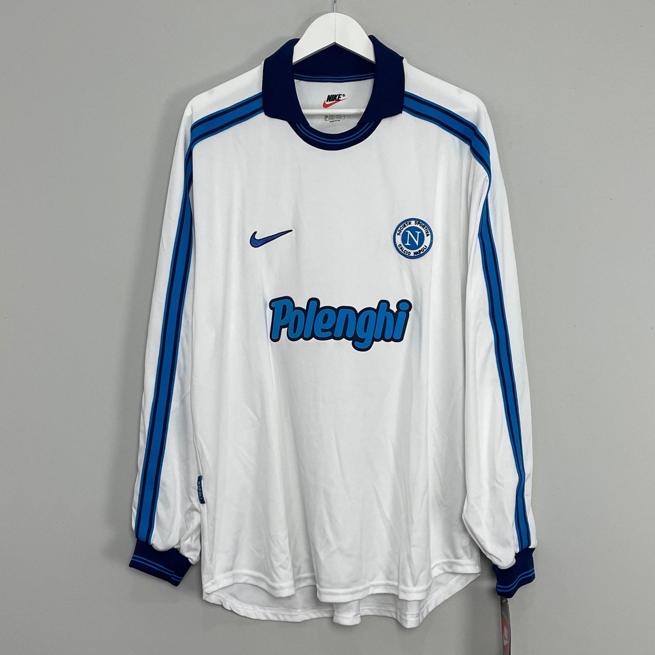 Shop 1998/99 NAPOLI *BNWT* L/S AWAY SHIRT (XL) NIKE, classic football shirts, vintage football shirts & retro soccer jerseys at Cult Kits