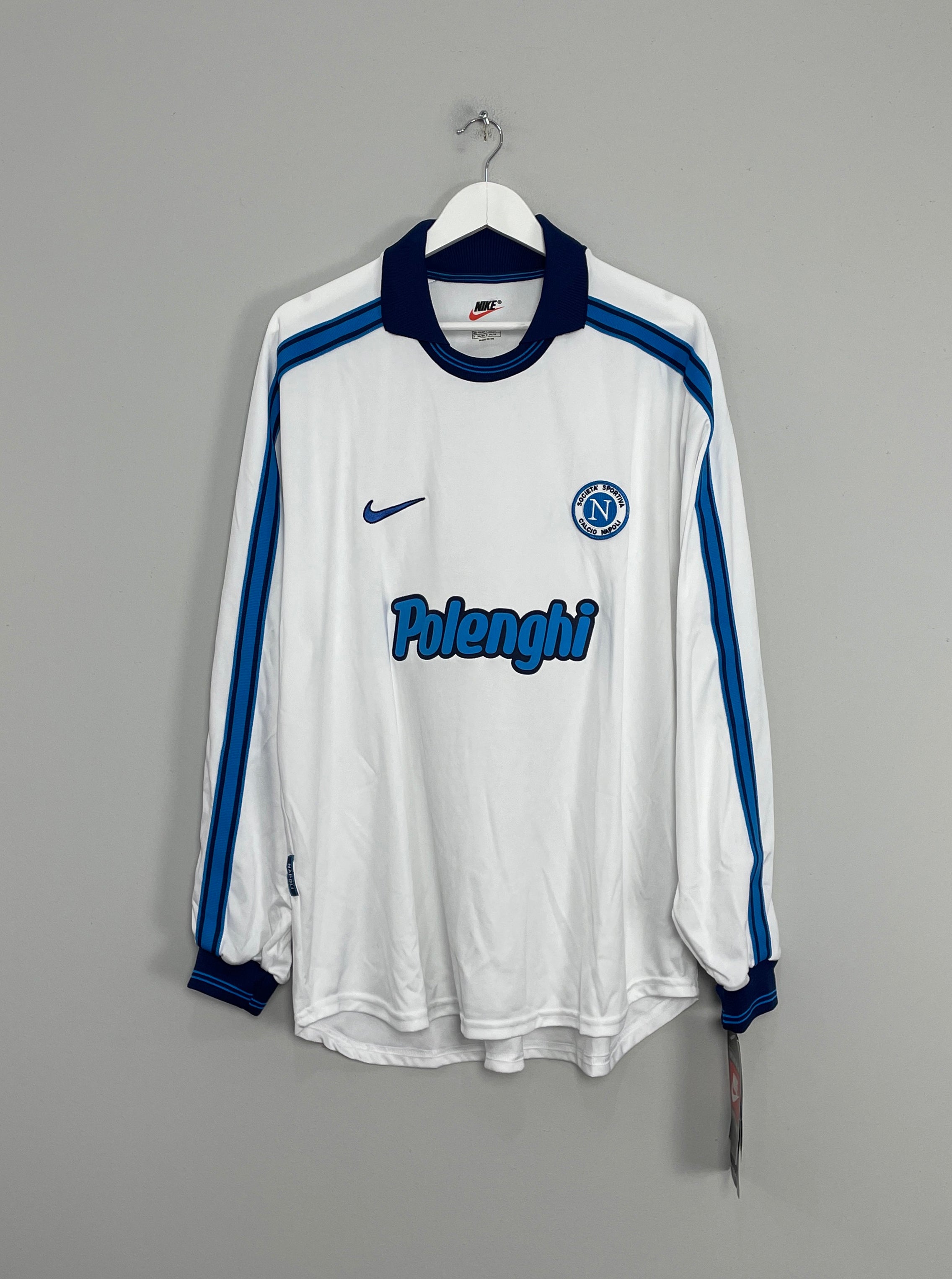 Shop 1998/99 NAPOLI *BNWT* L/S AWAY SHIRT (XL) NIKE, classic football shirts, vintage football shirts & retro soccer jerseys at Cult Kits