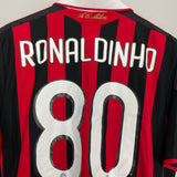 2009/10 AC MILAN RONALDINHO #80 HOME SHIRT (L) ADIDAS