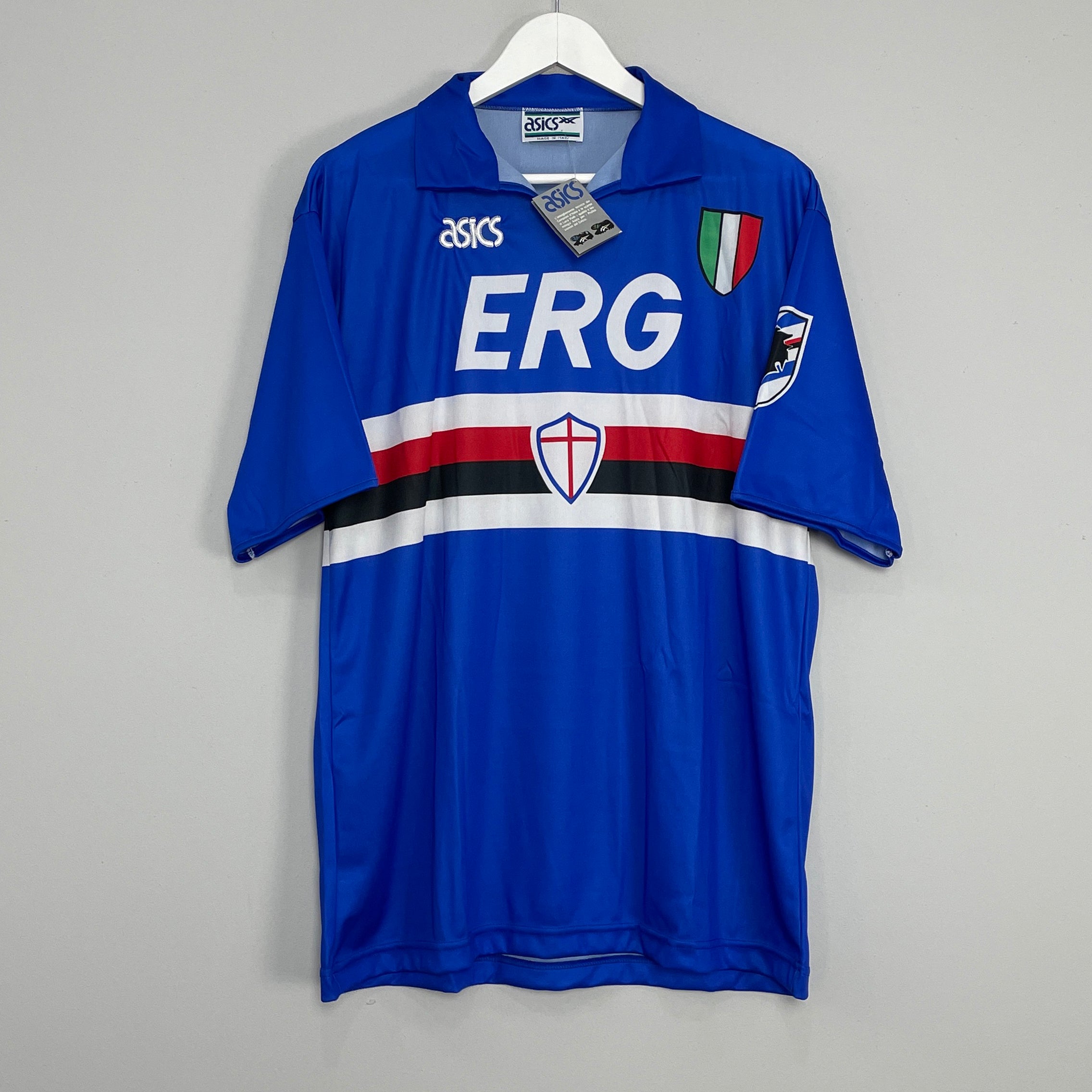 Shop 1991/92 SAMPDORIA *BNWT* HOME SHIRT (M) ASICS, classic football shirts, vintage football shirts & retro soccer jerseys at Cult Kits