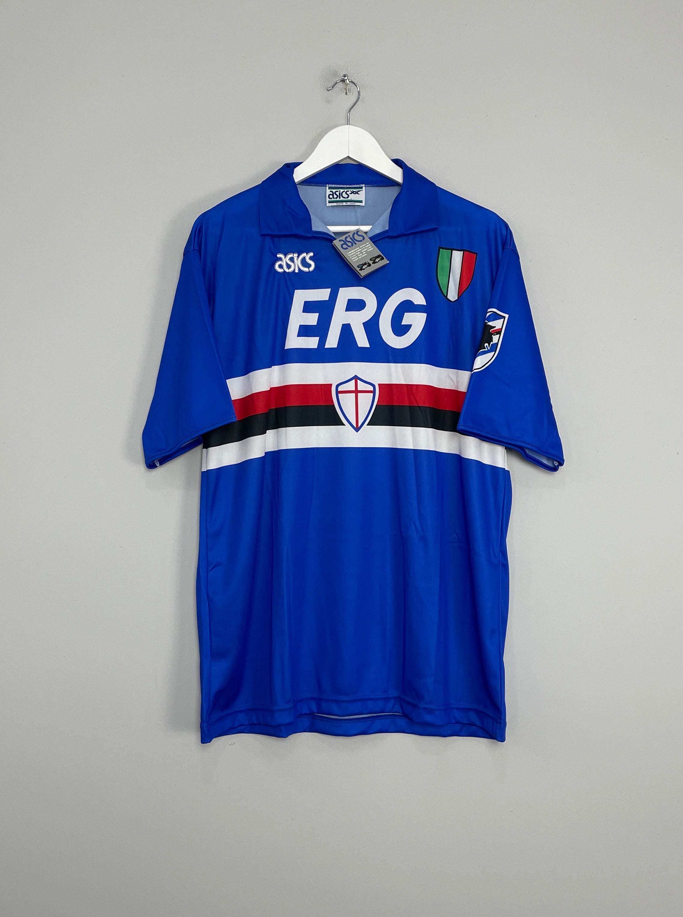 Shop 1991/92 SAMPDORIA *BNWT* HOME SHIRT (M) ASICS, classic football shirts, vintage football shirts & retro soccer jerseys at Cult Kits
