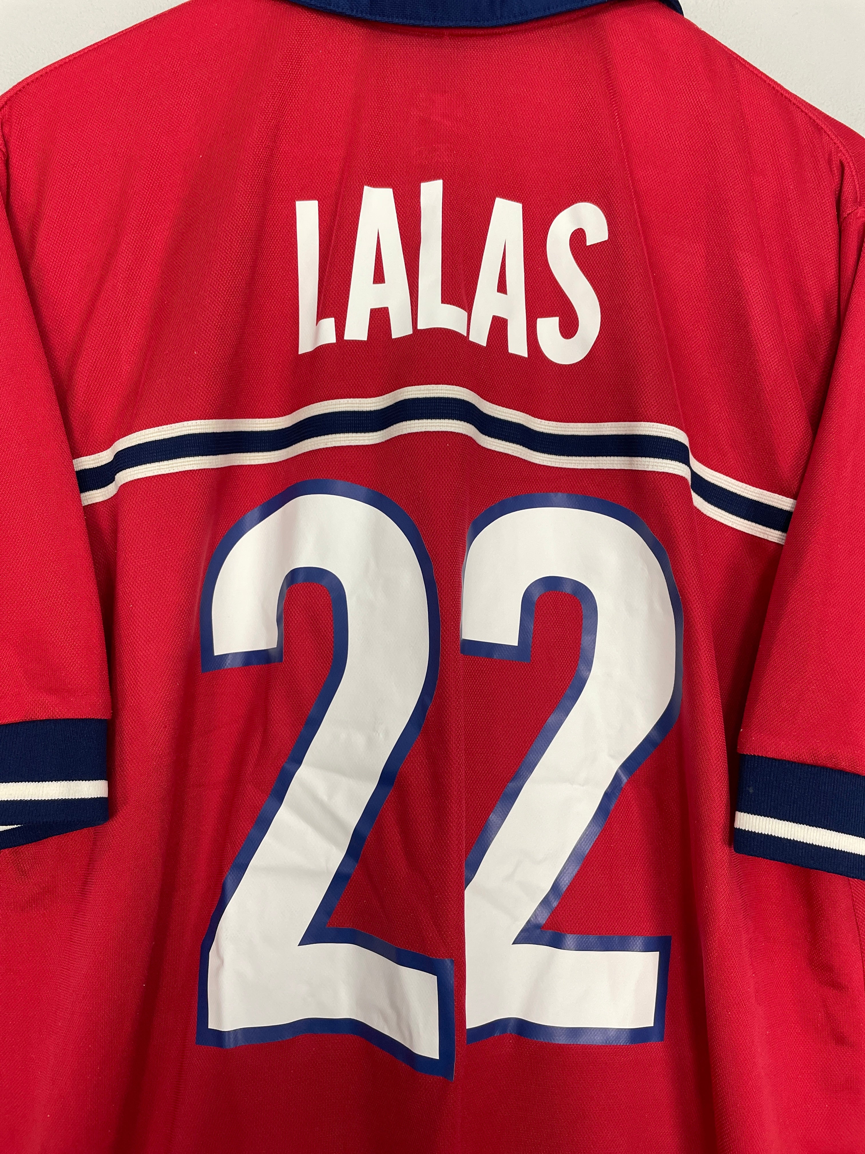 Shop 1998/99 USA LALAS #22 AWAY SHIRT (L) NIKE, classic football shirts, vintage football shirts & retro soccer jerseys at Cult Kits