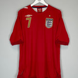 2006/08 ENGLAND BECKHAM #7 AWAY SHIRT (XL) UMBRO