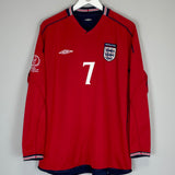 2002/04 ENGLAND BECKHAM #7 L/S AWAY SHIRT (XL) UMBRO