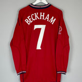 2002/04 ENGLAND BECKHAM #7 L/S AWAY SHIRT (XL) UMBRO