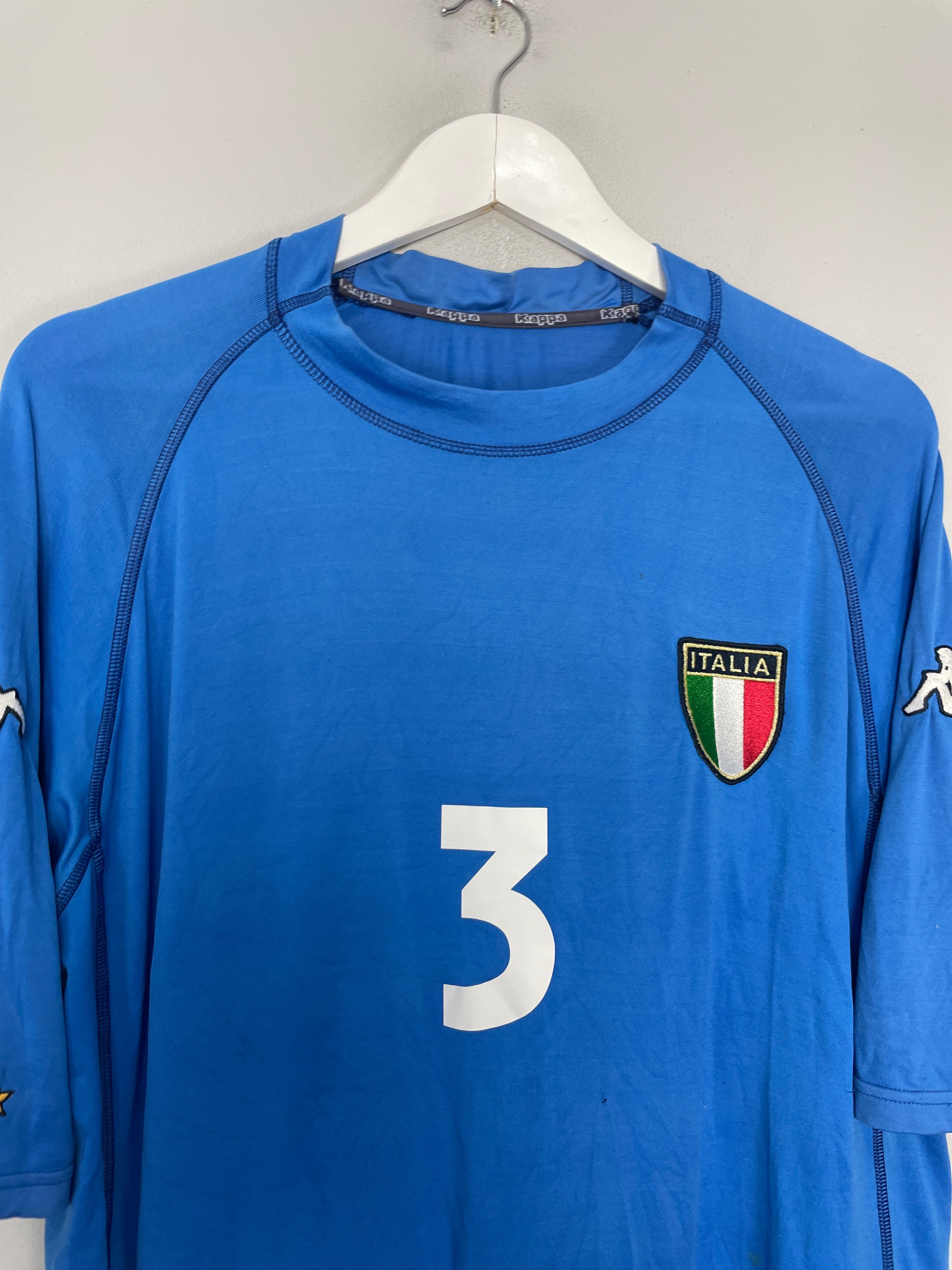 Shop 2000/01 ITALY MALDINI #3 HOME SHIRT (M) KAPPA, classic football shirts, vintage football shirts & retro soccer jerseys at Cult Kits