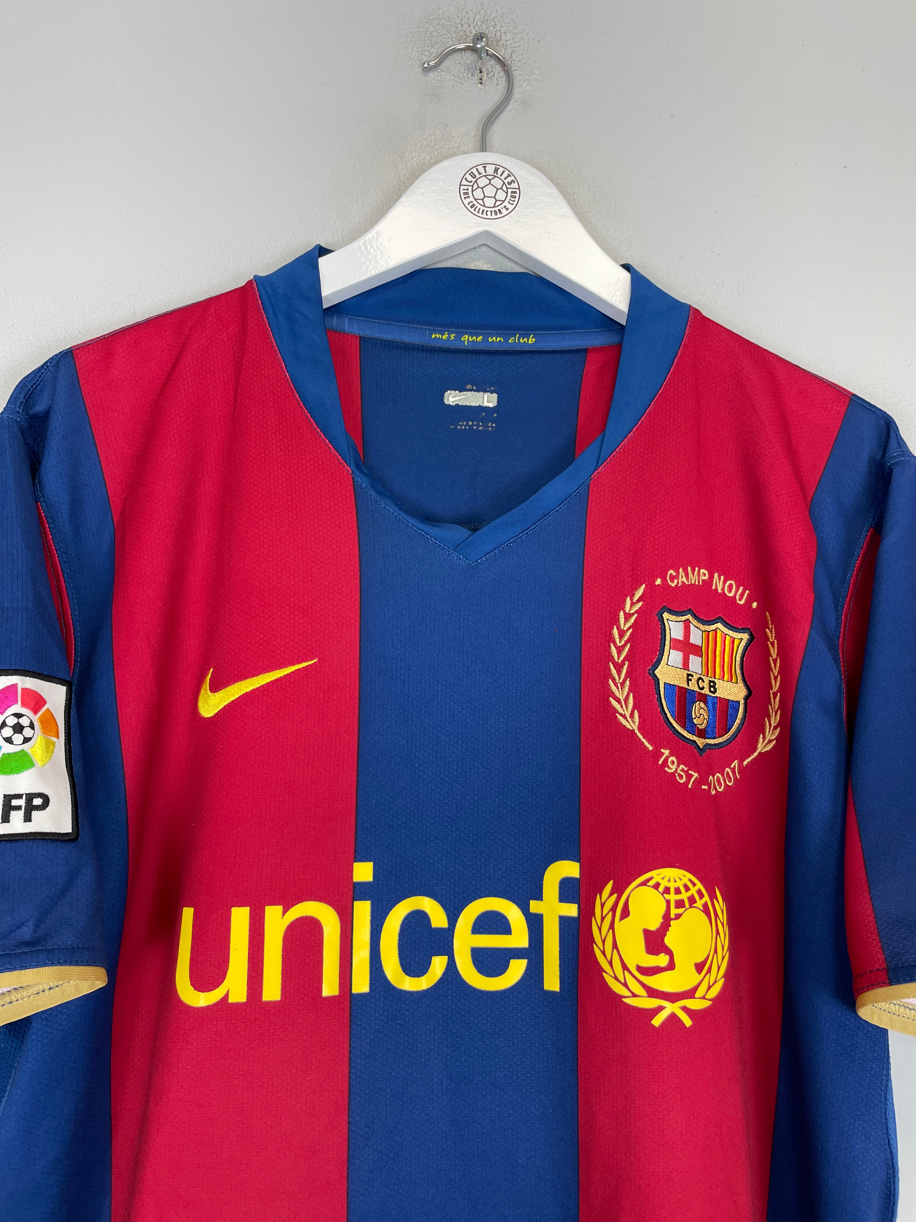 Shop 2007/08 BARCELONA RONALDINHO #10 HOME SHIRT (L) NIKE, classic football shirts, vintage football shirts & retro soccer jerseys at Cult Kits