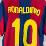 Shop 2007/08 BARCELONA RONALDINHO #10 HOME SHIRT (L) NIKE, classic football shirts, vintage football shirts & retro soccer jerseys at Cult Kits