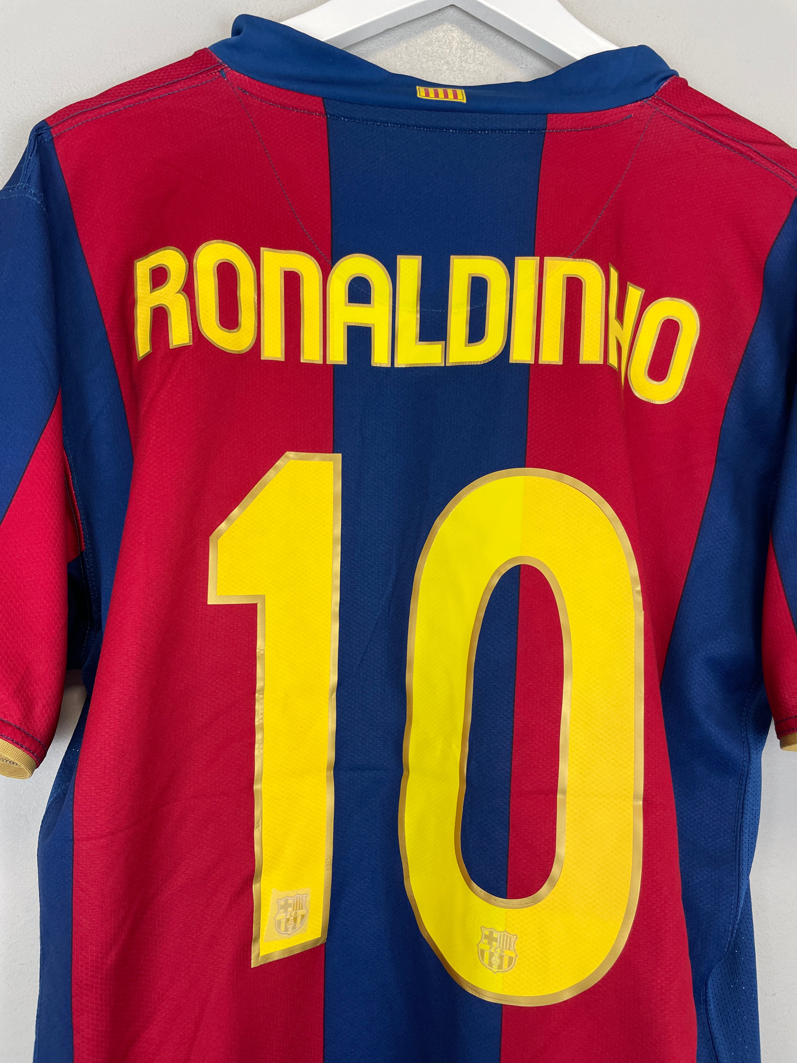 Shop 2007/08 BARCELONA RONALDINHO #10 HOME SHIRT (L) NIKE, classic football shirts, vintage football shirts & retro soccer jerseys at Cult Kits