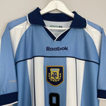 Shop 2000/01 ARGENTINA BATISTUTA #9 HOME SHIRT (L) REEBOK, classic football shirts, vintage football shirts & retro soccer jerseys at Cult Kits