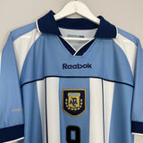 Shop 2000/01 ARGENTINA BATISTUTA #9 HOME SHIRT (L) REEBOK, classic football shirts, vintage football shirts & retro soccer jerseys at Cult Kits