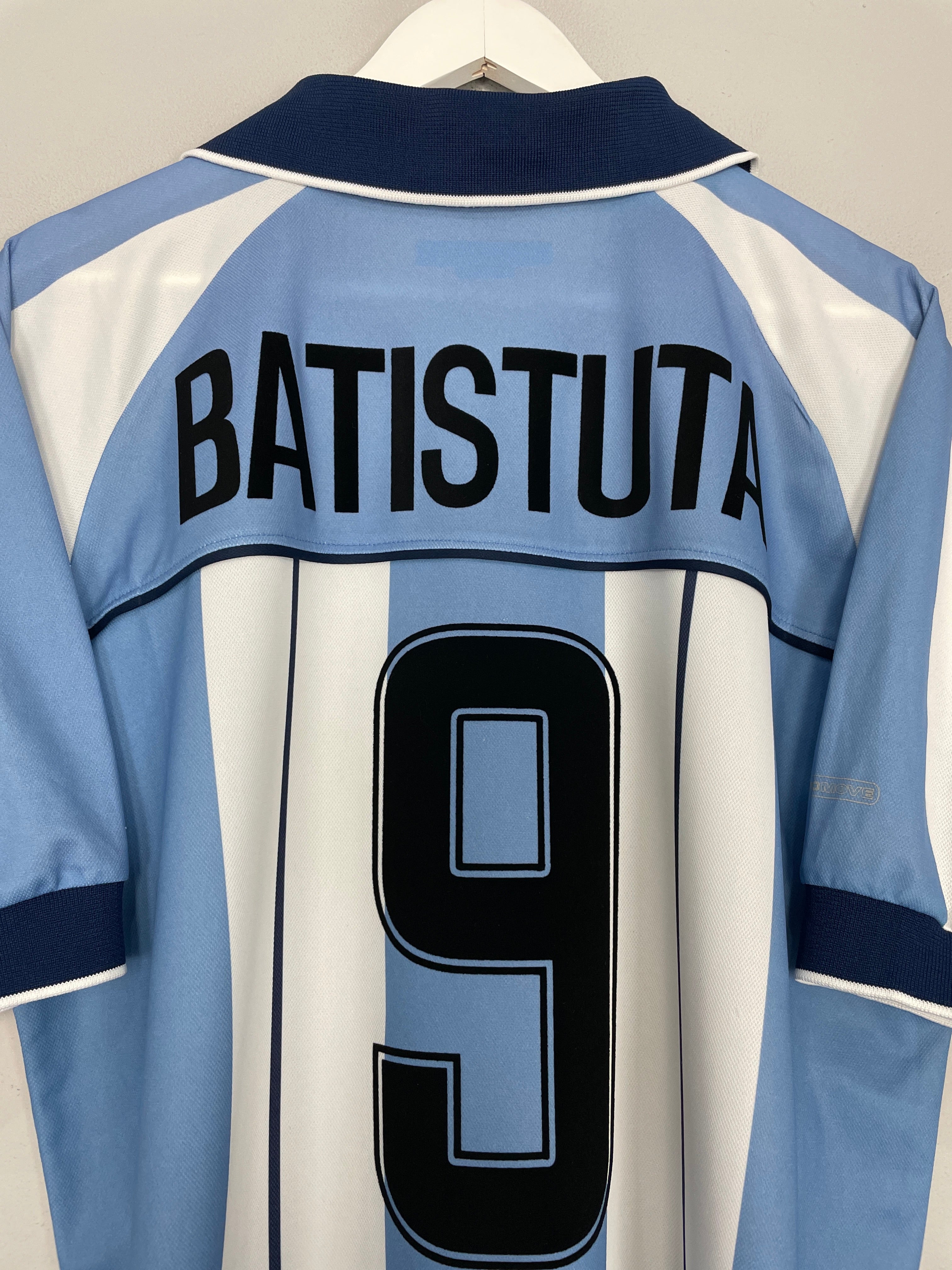 Shop 2000/01 ARGENTINA BATISTUTA #9 HOME SHIRT (L) REEBOK, classic football shirts, vintage football shirts & retro soccer jerseys at Cult Kits