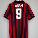 Shop 1995/96 AC MILAN WEAH #9 HOME SHIRT (XL) LOTTO, classic football shirts, vintage football shirts & retro soccer jerseys at Cult Kits