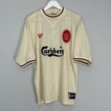 1996/97 LIVERPOOL FOWLER #9 AWAY SHIRT (XL) REEBOK