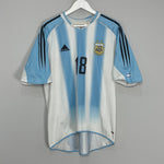 Shop 2004/05 ARGENTINA MESSI #18 HOME SHIRT (L) ADIDAS, classic football shirts, vintage football shirts & retro soccer jerseys at Cult Kits
