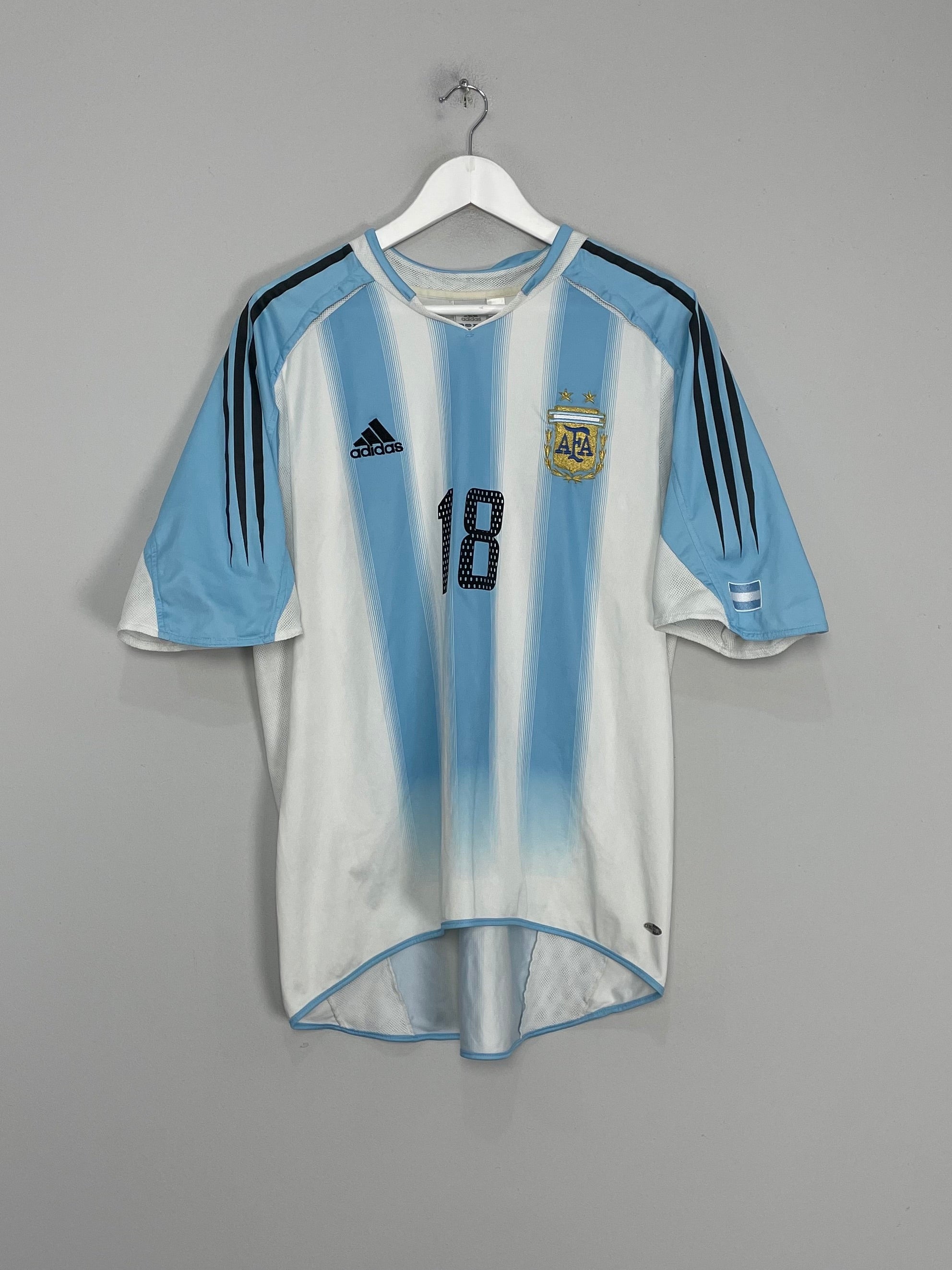 Shop 2004/05 ARGENTINA MESSI #18 HOME SHIRT (L) ADIDAS, classic football shirts, vintage football shirts & retro soccer jerseys at Cult Kits