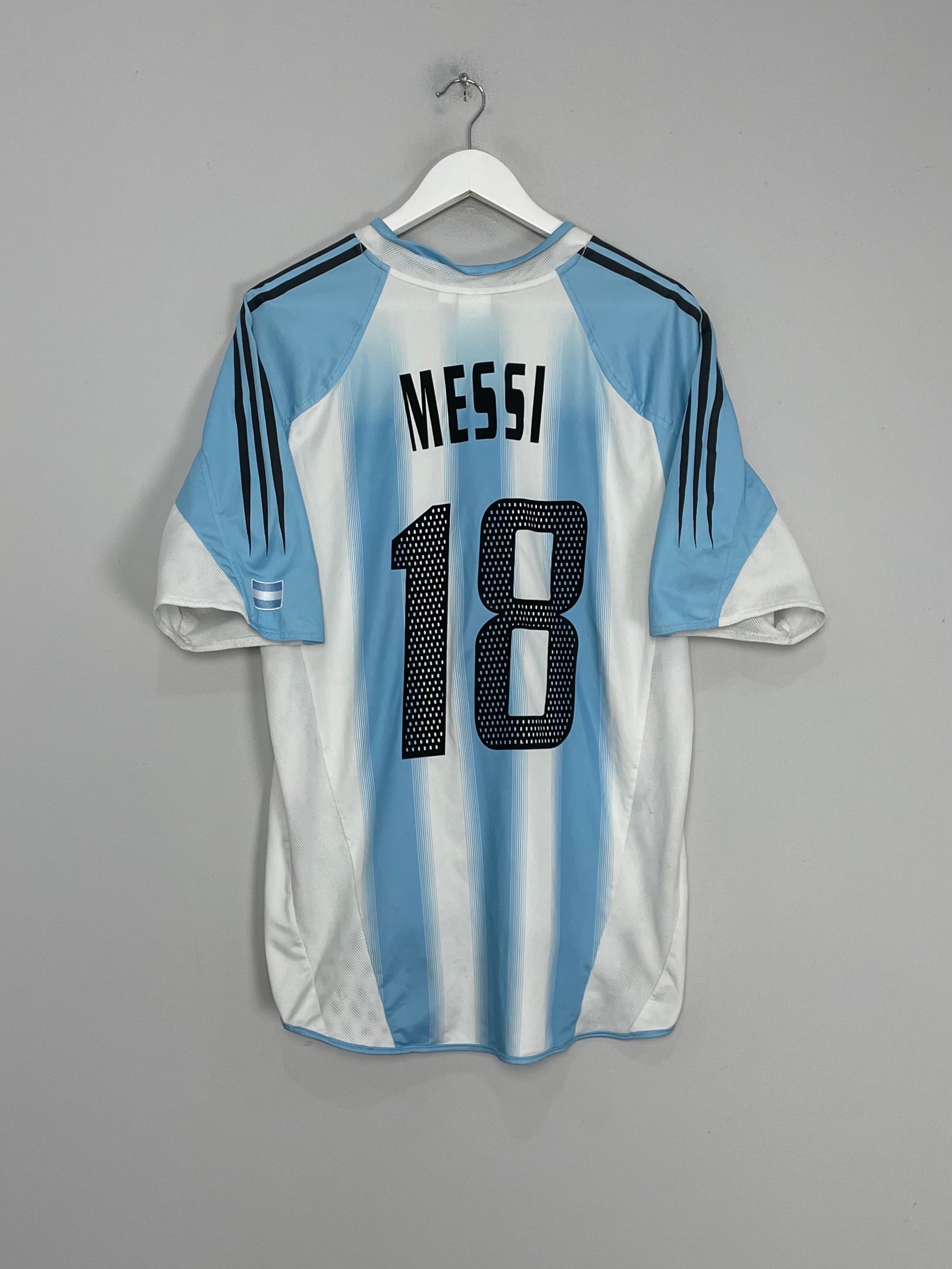 Shop 2004/05 ARGENTINA MESSI #18 HOME SHIRT (L) ADIDAS, classic football shirts, vintage football shirts & retro soccer jerseys at Cult Kits