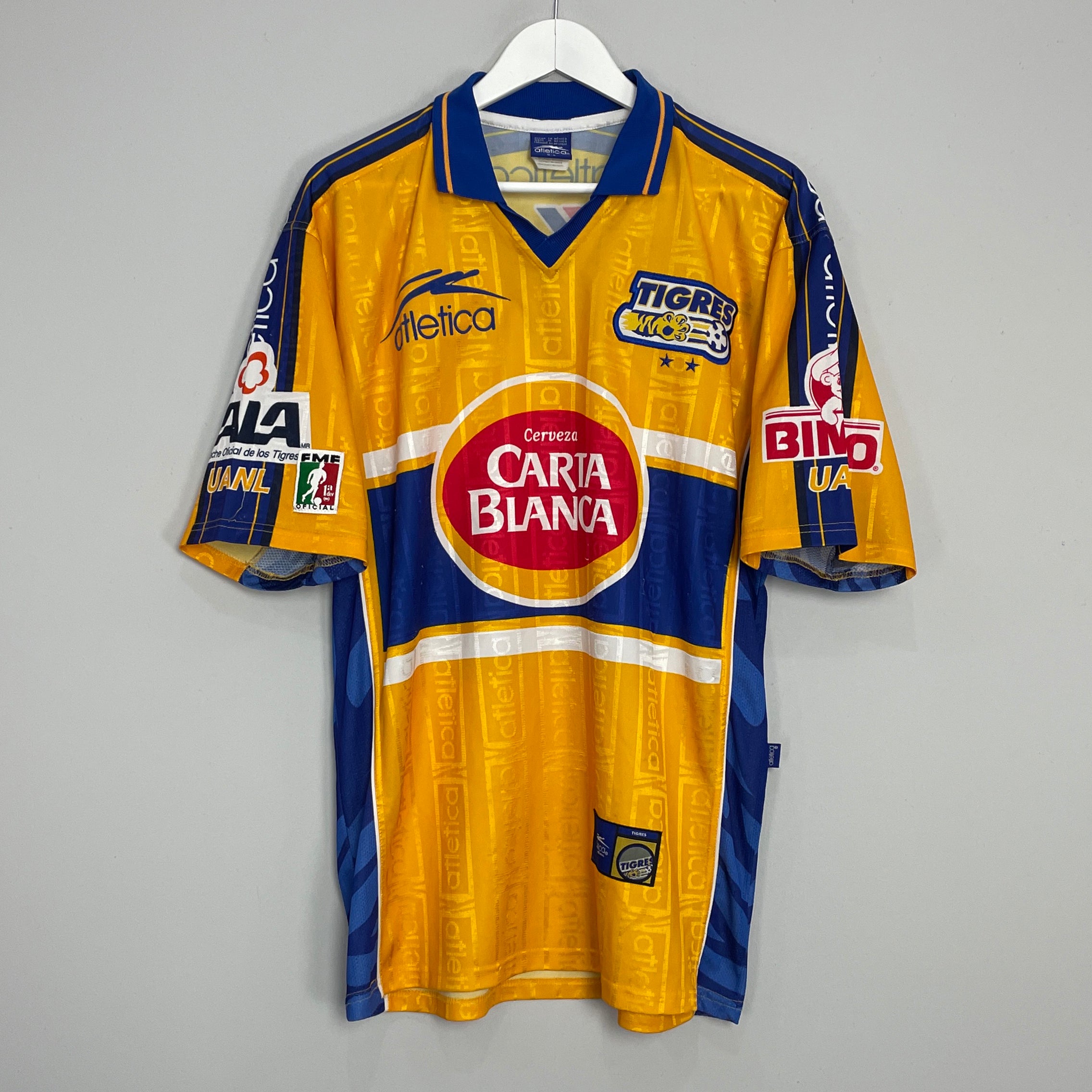 Shop 2000/01 TIGRES HOME SHIRT (L) ATLETICA, classic football shirts, vintage football shirts & retro soccer jerseys at Cult Kits