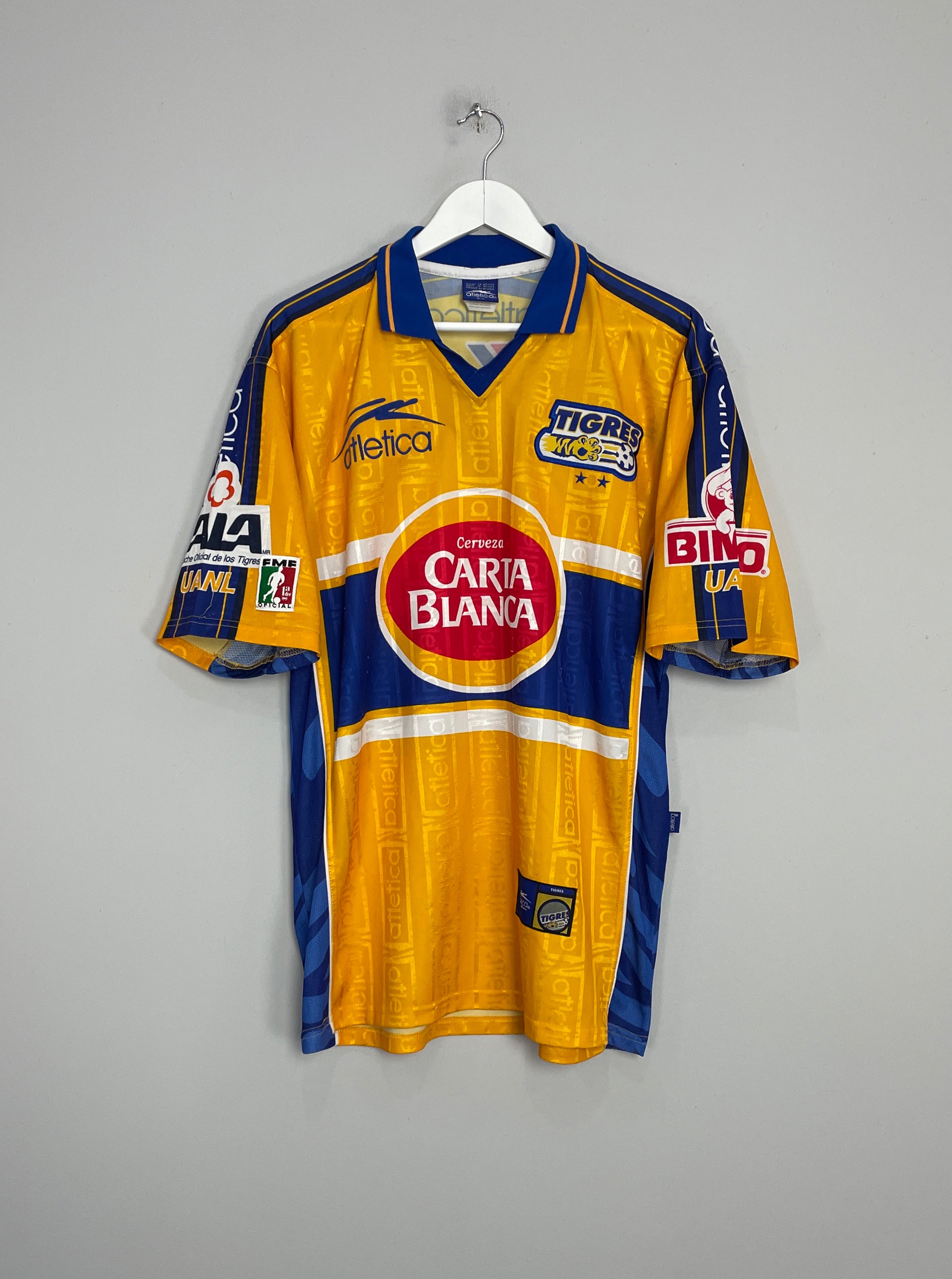 Shop 2000/01 TIGRES HOME SHIRT (L) ATLETICA, classic football shirts, vintage football shirts & retro soccer jerseys at Cult Kits