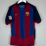 Shop 2003/04 BARCELONA RONALDINHO #10 HOME SHIRT (M) NIKE, classic football shirts, vintage football shirts & retro soccer jerseys at Cult Kits