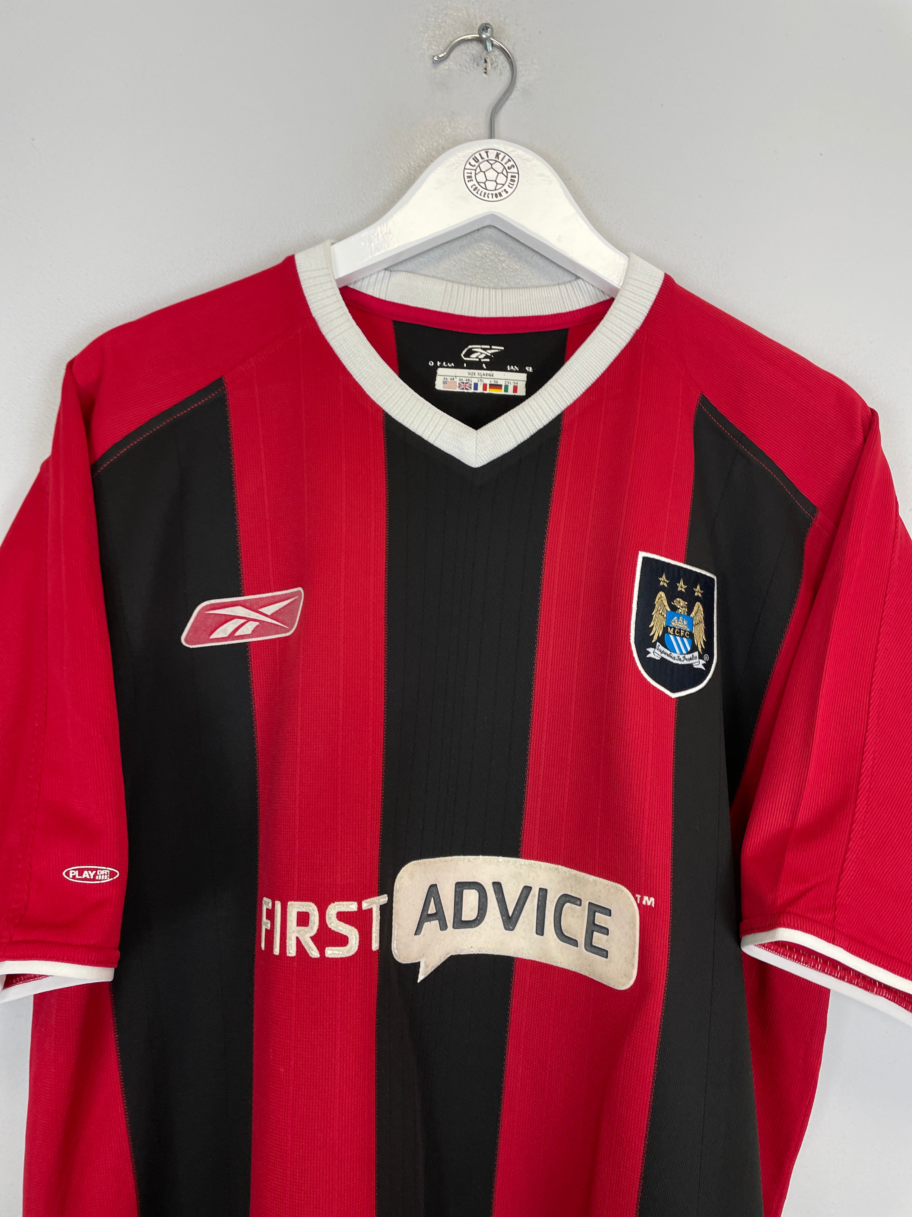 Shop 2003/04 MANCHESTER CITY DUNNE #22 AWAY SHIRT (XL) REEBOK, classic football shirts, vintage football shirts & retro soccer jerseys at Cult Kits