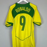 2004/06 BRAZIL RONALDO #9 HOME SHIRT (M) NIKE