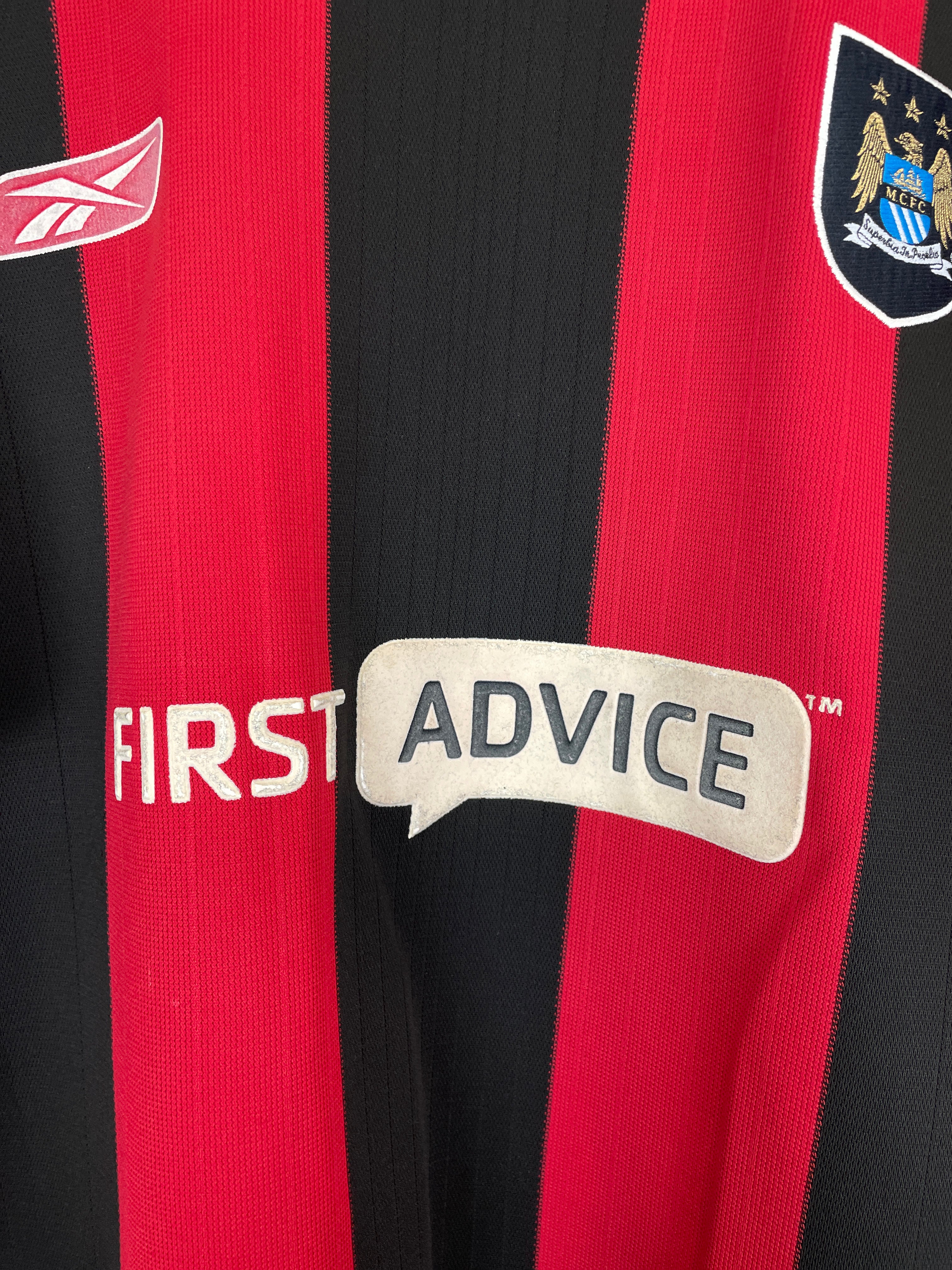 Shop 2003/04 MANCHESTER CITY DUNNE #22 AWAY SHIRT (XL) REEBOK, classic football shirts, vintage football shirts & retro soccer jerseys at Cult Kits