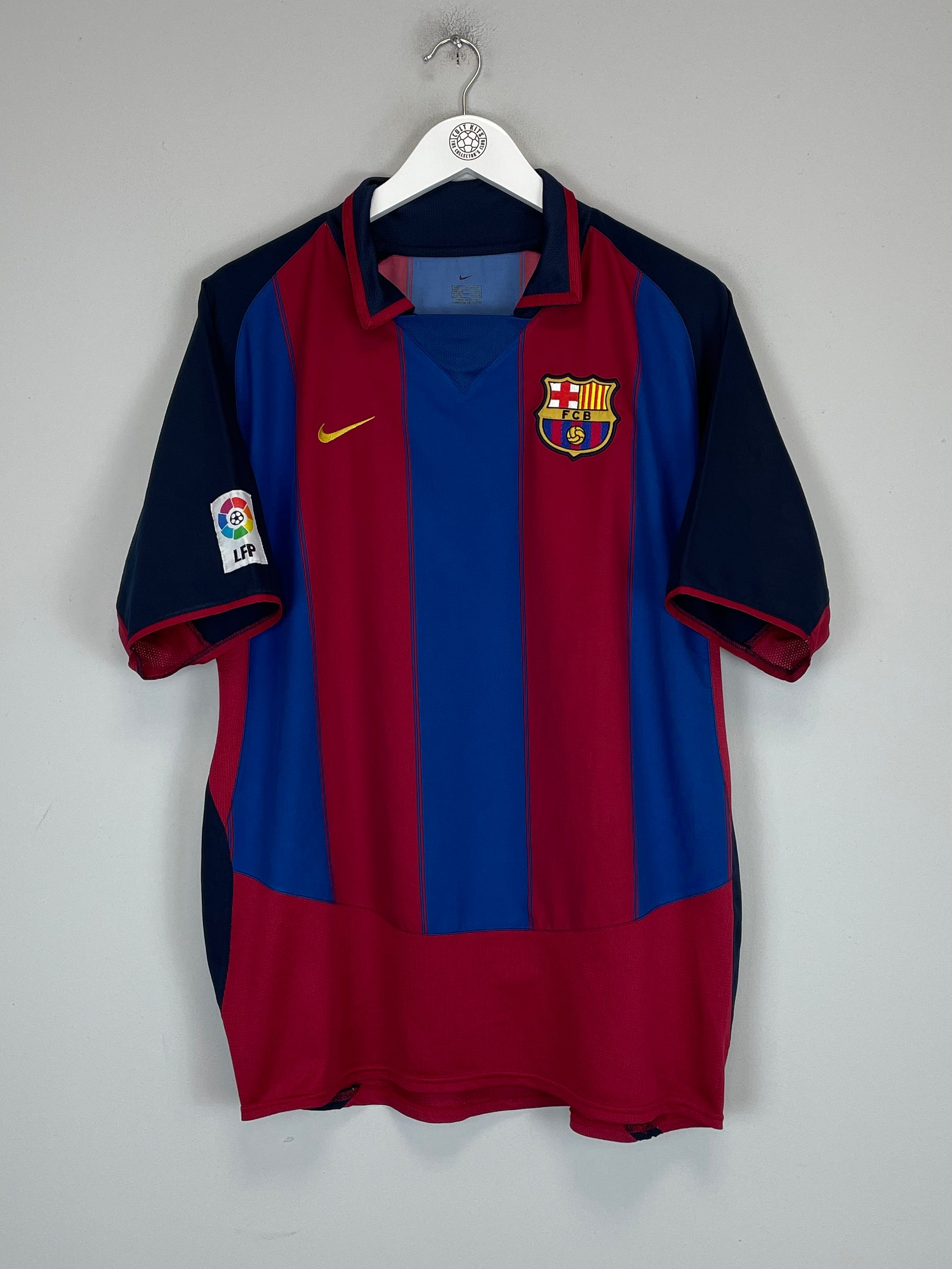 Shop 2003/04 BARCELONA OVERMARS #11 HOME SHIRT (L) NIKE, classic football shirts, vintage football shirts & retro soccer jerseys at Cult Kits
