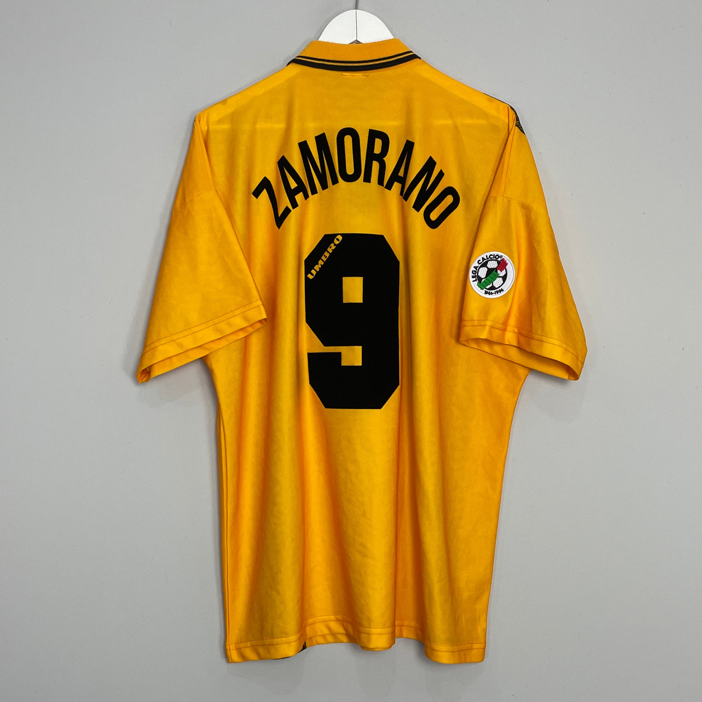 Shop 1996/97 INTER MILAN ZAMORANO #9 THIRD SHIRT (XL) UMBRO, classic football shirts, vintage football shirts & retro soccer jerseys at Cult Kits