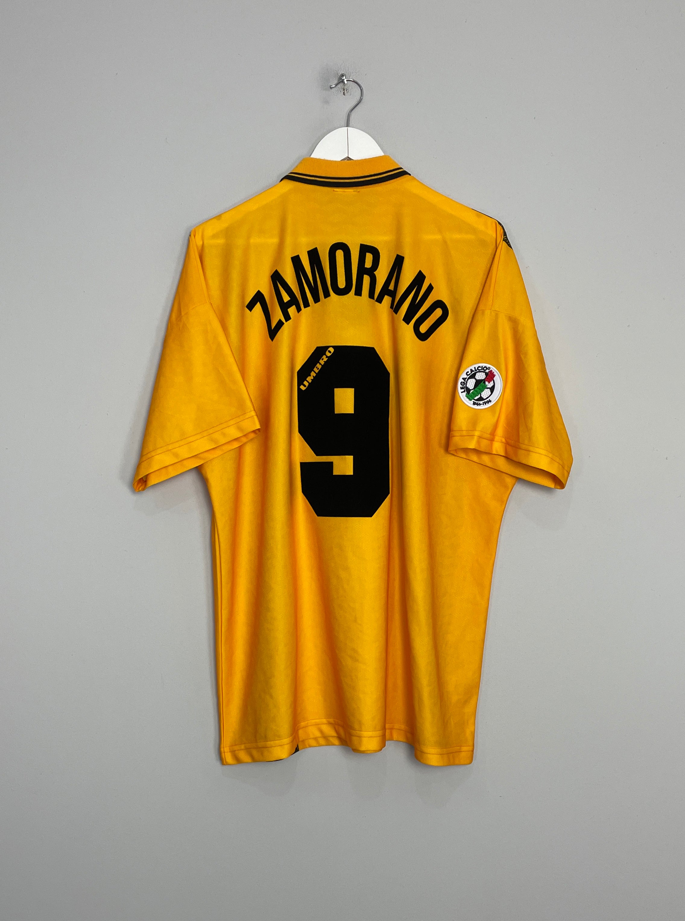 Shop 1996/97 INTER MILAN ZAMORANO #9 THIRD SHIRT (XL) UMBRO, classic football shirts, vintage football shirts & retro soccer jerseys at Cult Kits