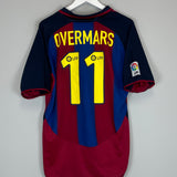 Shop 2003/04 BARCELONA OVERMARS #11 HOME SHIRT (L) NIKE, classic football shirts, vintage football shirts & retro soccer jerseys at Cult Kits