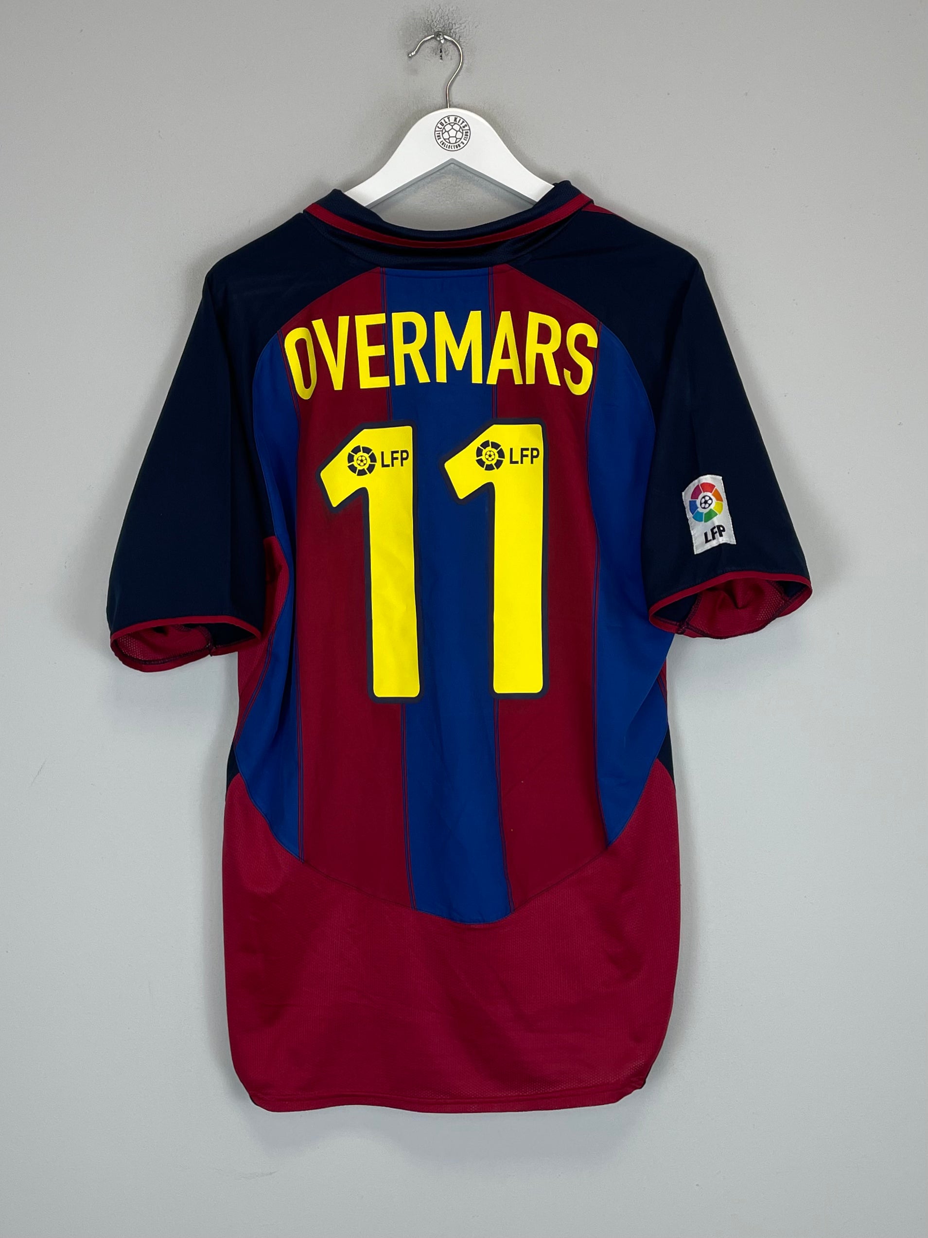 Shop 2003/04 BARCELONA OVERMARS #11 HOME SHIRT (L) NIKE, classic football shirts, vintage football shirts & retro soccer jerseys at Cult Kits