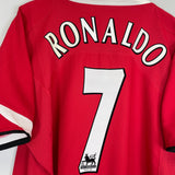 Shop 2004/06 MANCHESTER UNITED RONALDO #7 HOME SHIRT (XL) NIKE, classic football shirts, vintage football shirts & retro soccer jerseys at Cult Kits