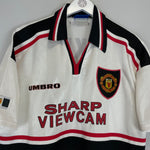 Shop 1997/98 MANCHESTER UNITED BECKHAM #7 AWAY SHIRT (XL) UMBRO, classic football shirts, vintage football shirts & retro soccer jerseys at Cult Kits