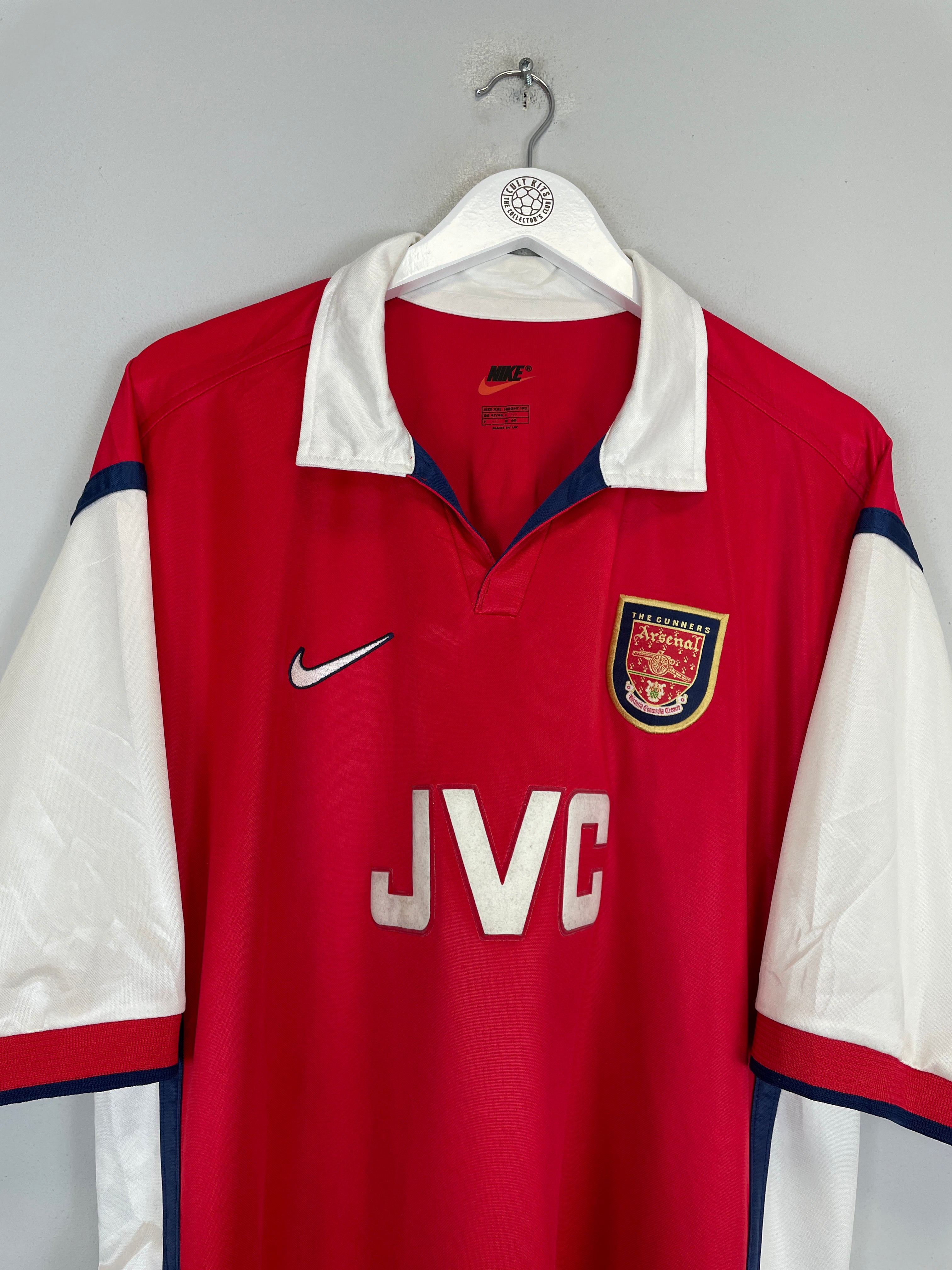 Shop 1998/99 ARSENAL BERGKAMP #10 HOME SHIRT (XXL) NIKE, classic football shirts, vintage football shirts & retro soccer jerseys at Cult Kits