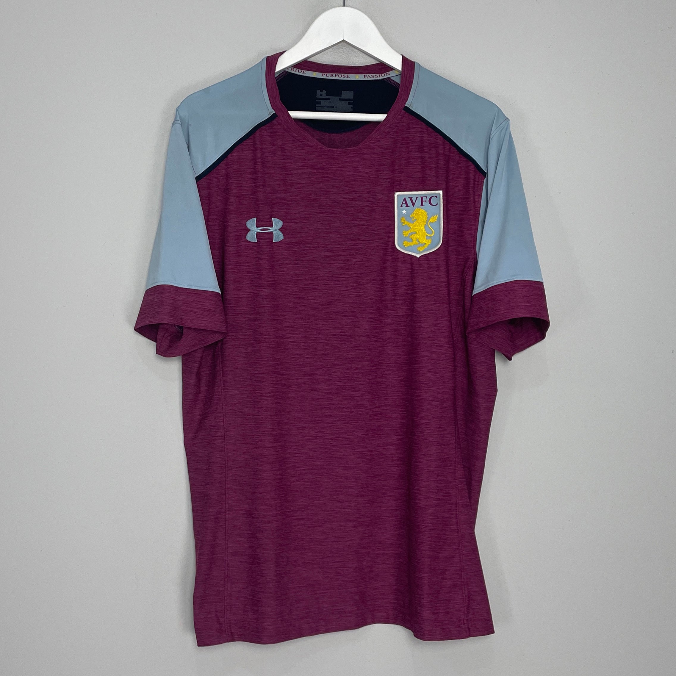 Shop 2017/18 ASTON VILLA TRAINING SHIRT (XL) UNDER ARMOUR, classic football shirts, vintage football shirts & retro soccer jerseys at Cult Kits