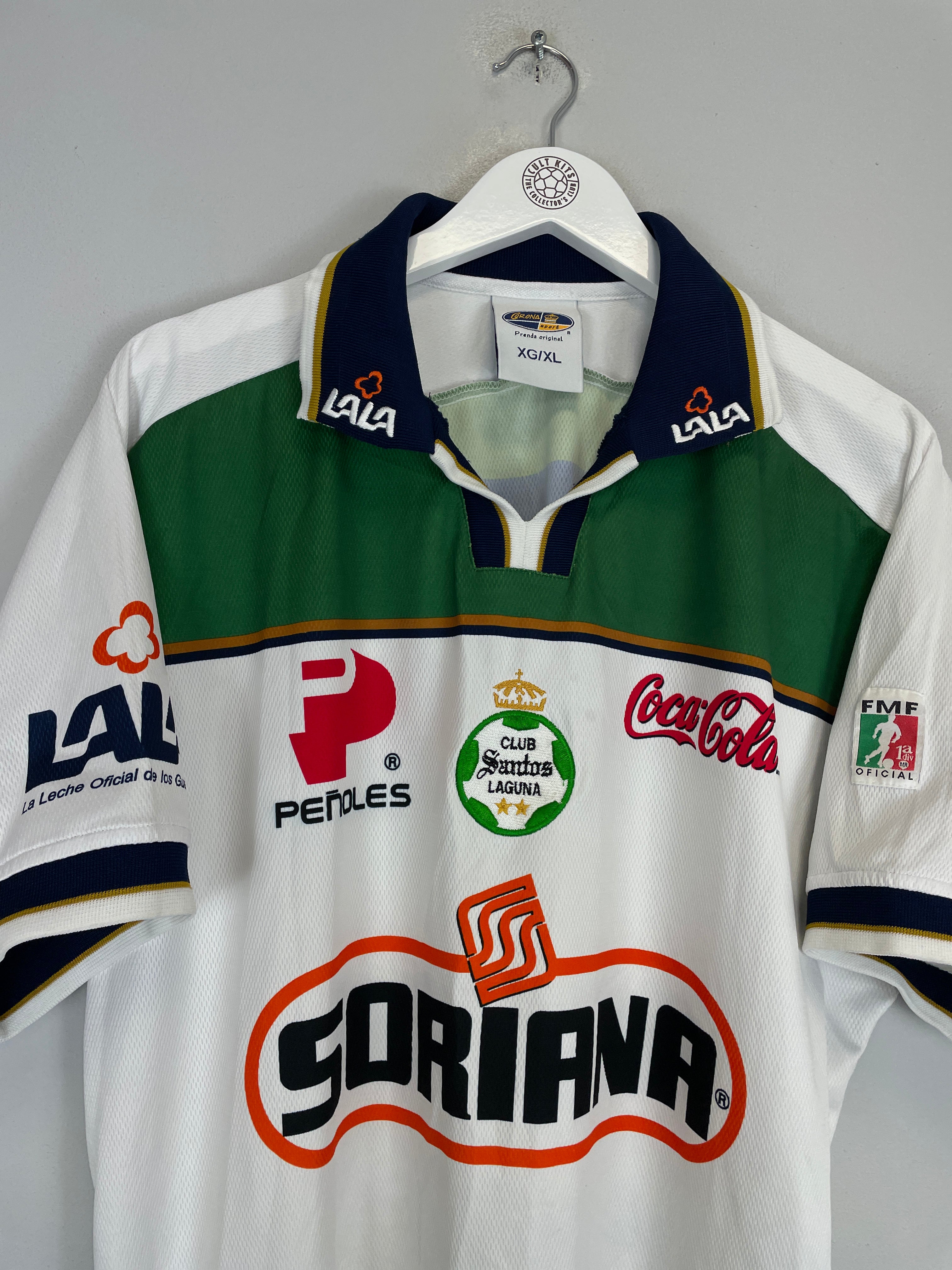 Shop 2001/02 SANTOS LAGUNA HOME SHIRT (XL) CORONA, classic football shirts, vintage football shirts & retro soccer jerseys at Cult Kits