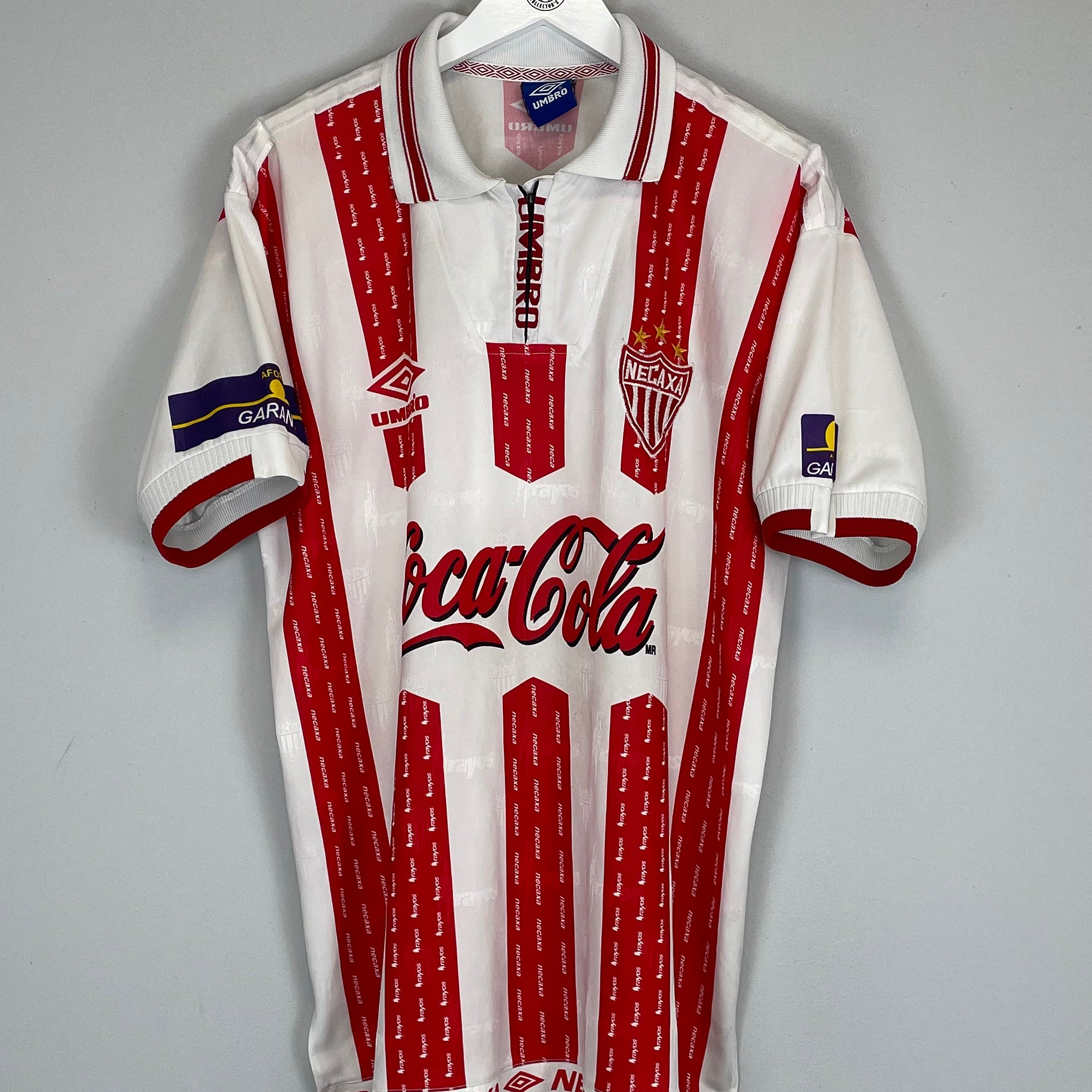 Shop 1999/00 NECAXA HOME SHIRT (XL) UMBRO, classic football shirts, vintage football shirts & retro soccer jerseys at Cult Kits