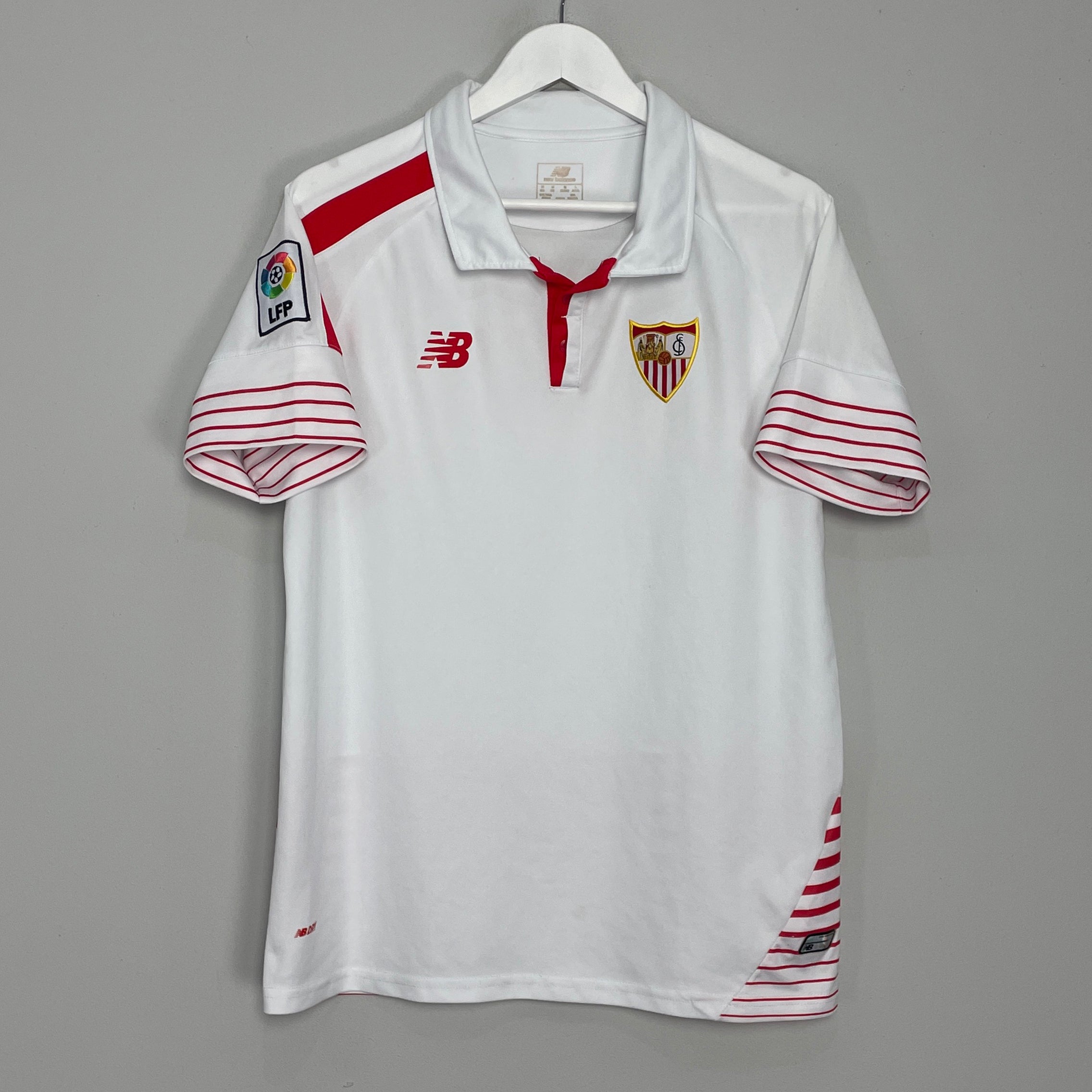 Shop 2015/16 SEVILLA HOME SHIRT (M) NEW BALANCE, classic football shirts, vintage football shirts & retro soccer jerseys at Cult Kits