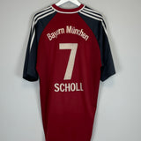 2001/02 BAYERN MUNICH SCHOLL #7 HOME SHIRT (XXL) ADIDAS