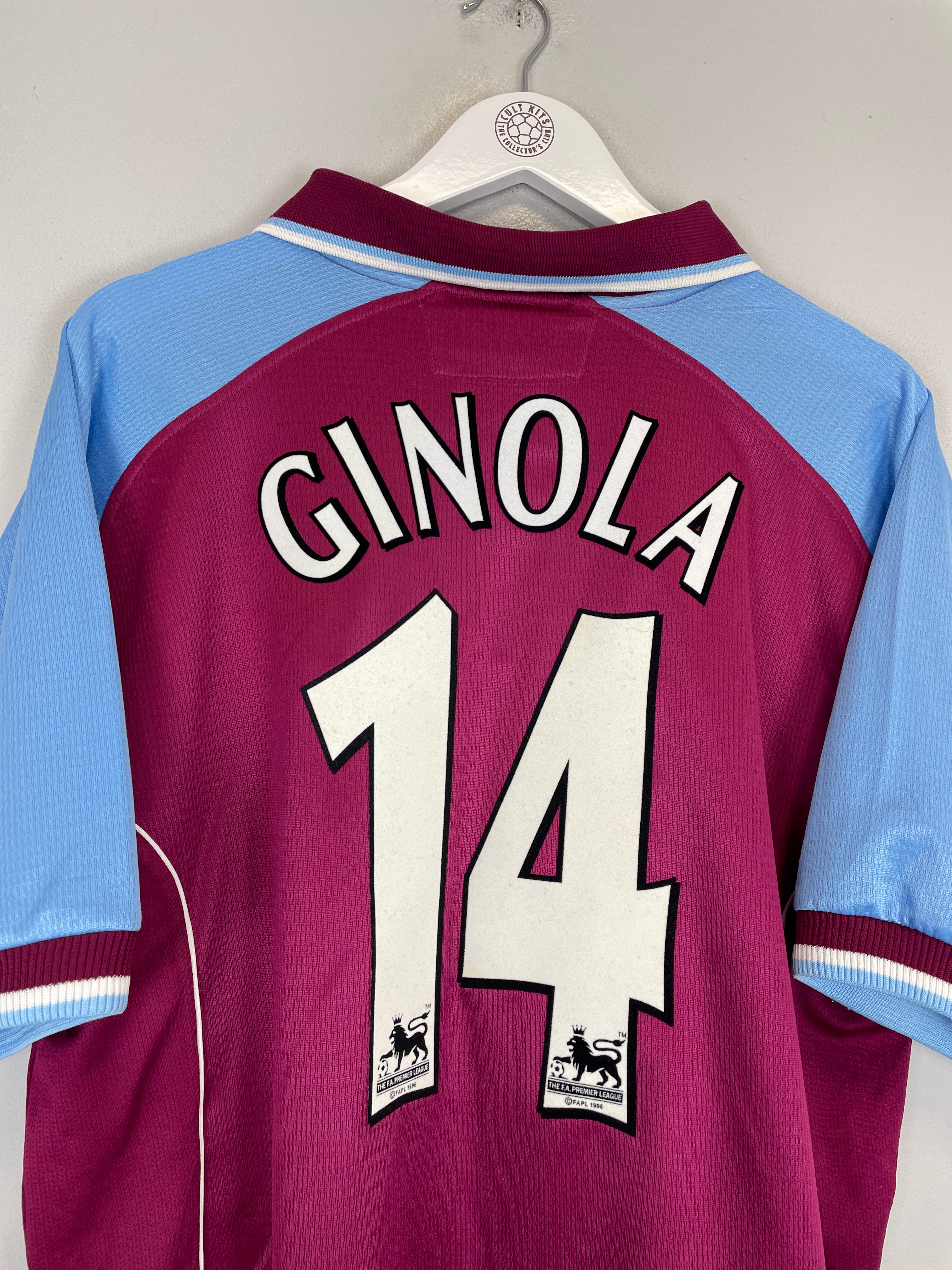 Shop 2000/01 ASTON VILLA GINOLA #14 HOME SHIRT (L) DIADORA, classic football shirts, vintage football shirts & retro soccer jerseys at Cult Kits